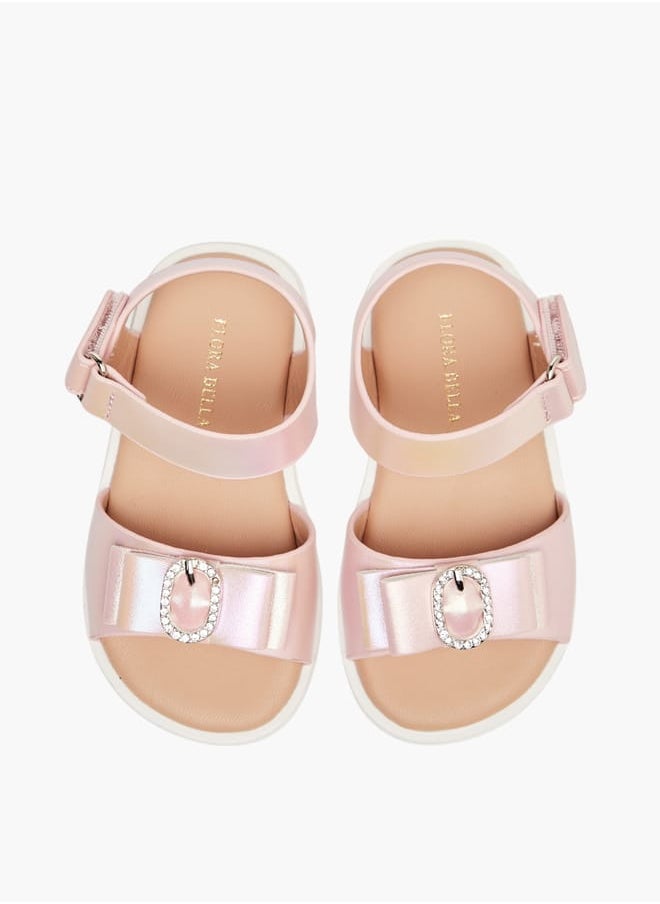 Flora Bella By Shoexpress Girls Embellished Strap Sandals With Hook And Loop Closure  - Image 2