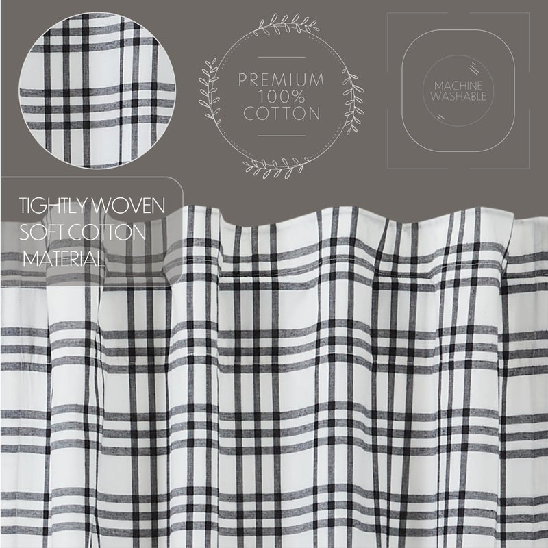 في أتش سي براندز VHC Brands Sawyer Mill Plaid Swag Black 36x36x16 مجموعة من 2 - Image 4
