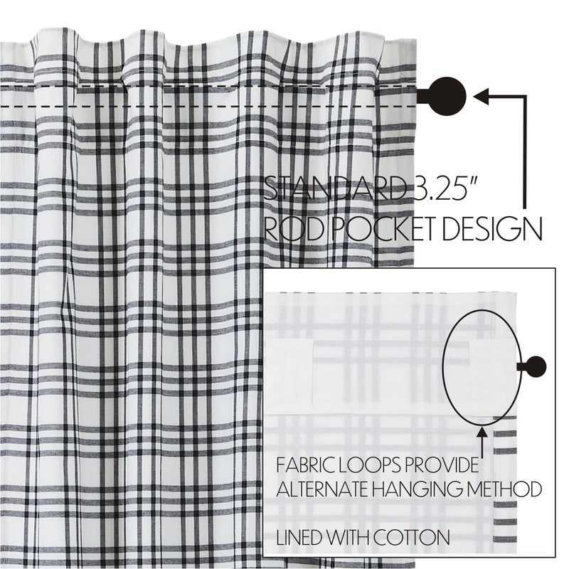 في أتش سي براندز VHC Brands Sawyer Mill Plaid Swag Black 36x36x16 مجموعة من 2 - Image 5
