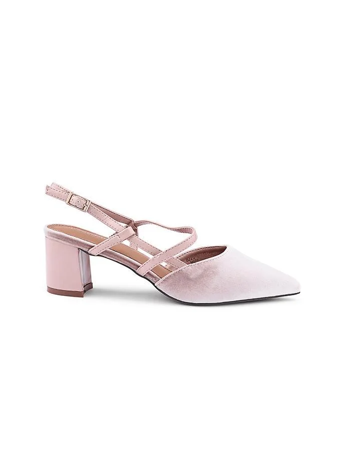 IconStyle Velvet Pointed-Toe Block Heel Slingback