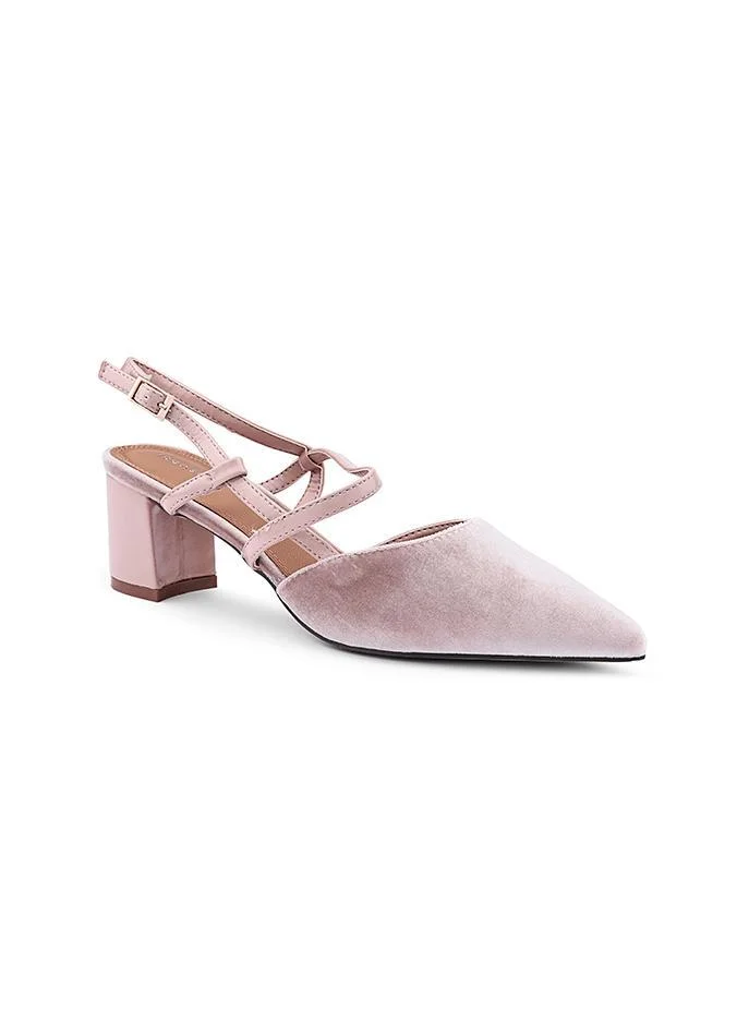 IconStyle Velvet Pointed-Toe Block Heel Slingback
