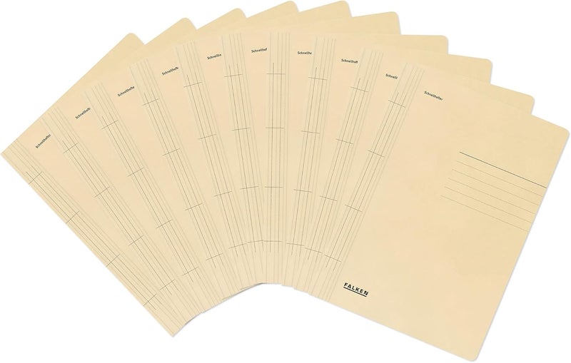 FALKEN Exacompta - Ref 80000458002F - FALKEN - Flat Cardboard Files - A4 (210 x 297mm) in Size, 250gsm Recycled Manilla, Pre-Printed Cover, Blue Angel Certified - Cream (Pack of 100) - Image 1