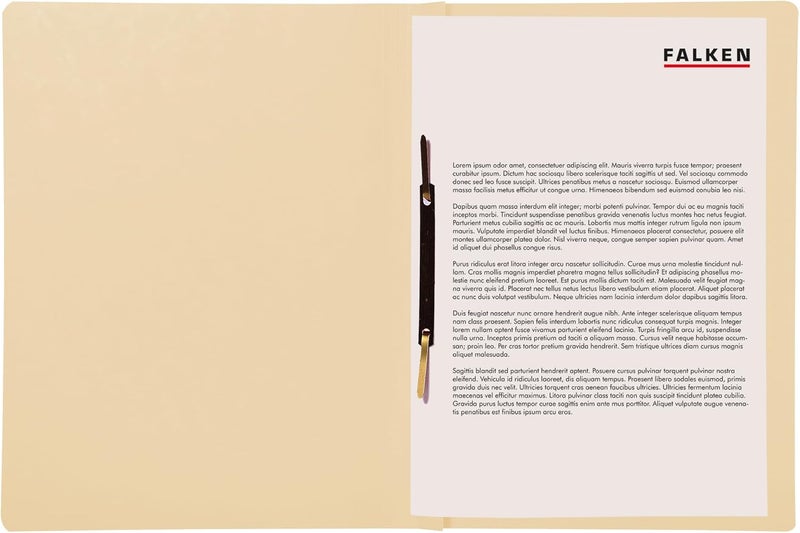 FALKEN Exacompta - Ref 80000458002F - FALKEN - Flat Cardboard Files - A4 (210 x 297mm) in Size, 250gsm Recycled Manilla, Pre-Printed Cover, Blue Angel Certified - Cream (Pack of 100) - Image 3