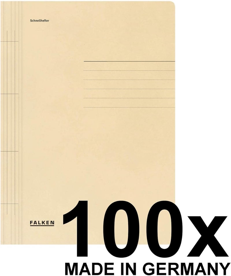 FALKEN Exacompta - Ref 80000458002F - FALKEN - Flat Cardboard Files - A4 (210 x 297mm) in Size, 250gsm Recycled Manilla, Pre-Printed Cover, Blue Angel Certified - Cream (Pack of 100) - Image 2