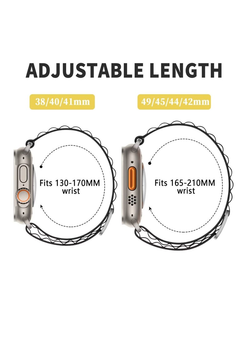 BORTONY - Alpine Loop Strap Compatible with Apple Watch Ultra Strap 49mm Size 45mm 44mm 42mm Sports Nylon Adjustable Replacement Band with Titanium G-Hook for iWatch Series 8 7 6 5 SE - Image 1