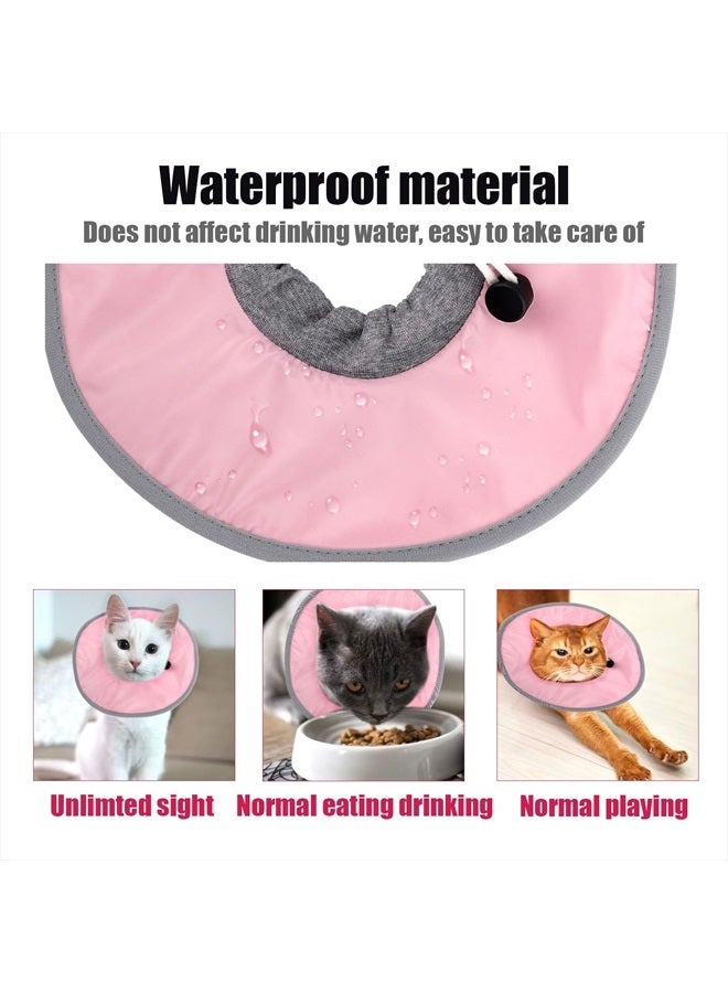 SAVITA Cat Recovery Collar Adjustable Cat Neck Protective Cat Collar Waterproof Elizabethan E Collar for Cats Kittens Puppies after Surgery to Stop Licking Wounds (Pink) - Image 3