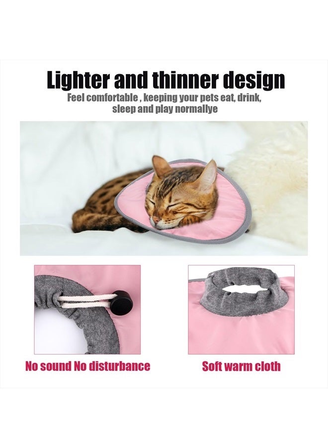 SAVITA Cat Recovery Collar Adjustable Cat Neck Protective Cat Collar Waterproof Elizabethan E Collar for Cats Kittens Puppies after Surgery to Stop Licking Wounds (Pink) - Image 4
