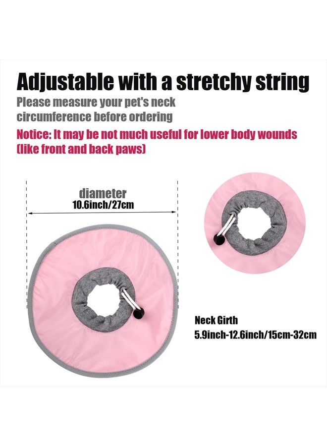 SAVITA Cat Recovery Collar Adjustable Cat Neck Protective Cat Collar Waterproof Elizabethan E Collar for Cats Kittens Puppies after Surgery to Stop Licking Wounds (Pink) - Image 2