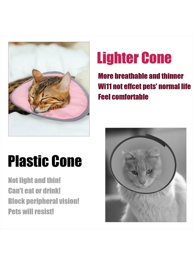 SAVITA Cat Recovery Collar Adjustable Cat Neck Protective Cat Collar Waterproof Elizabethan E Collar for Cats Kittens Puppies after Surgery to Stop Licking Wounds (Pink) - Image 5