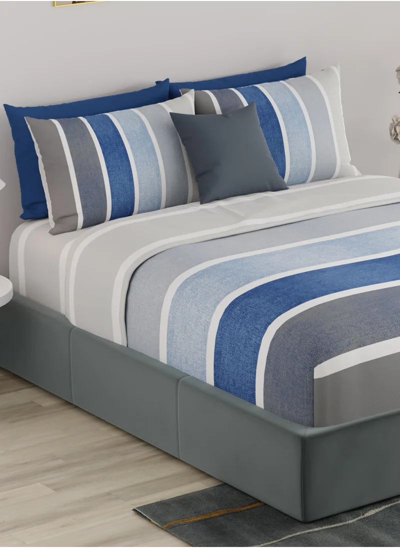 يونايتد كولورز أوف بينتيون United colors of Benetton Rainbow Navy 210 TC Fitted sheet with 2 pillow covers