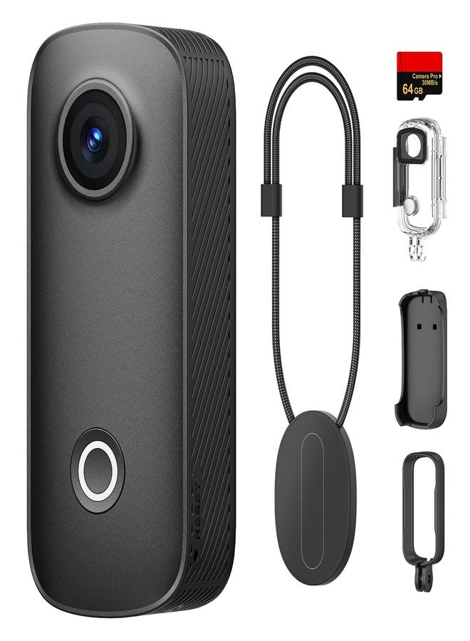 SJCAM C100PRO 4K Thumb Body Camera Standard Combo,2.5H Power,32g Light-Weight POV Camera with EIS stablization,Magnetic Wearable Action Cam for Travel,30m Waterproof Underwater,Black - Image 1