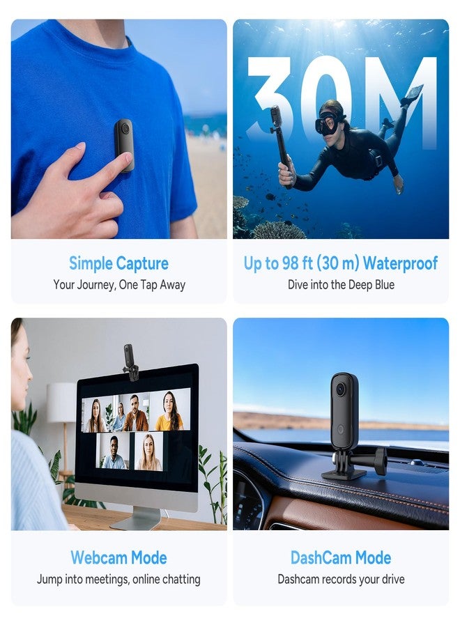 SJCAM C100PRO 4K Thumb Body Camera Standard Combo,2.5H Power,32g Light-Weight POV Camera with EIS stablization,Magnetic Wearable Action Cam for Travel,30m Waterproof Underwater,Black - Image 4