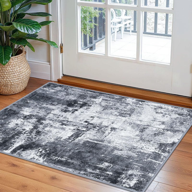 KOZYFLY 2x3 Rug Non-Slip Small Area Rug Abstract Machine Washable Indoor Front Door Mat Modern Rug for Entryway, Throw Rug with Low Pile Small Carpet for Bedroom, Living Room, Bathroom - Image 1