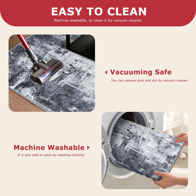 KOZYFLY 2x3 Rug Non-Slip Small Area Rug Abstract Machine Washable Indoor Front Door Mat Modern Rug for Entryway, Throw Rug with Low Pile Small Carpet for Bedroom, Living Room, Bathroom - Image 5