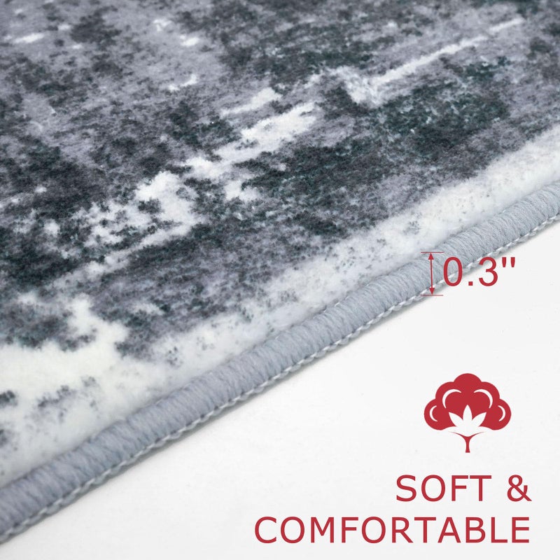 KOZYFLY 2x3 Rug Non-Slip Small Area Rug Abstract Machine Washable Indoor Front Door Mat Modern Rug for Entryway, Throw Rug with Low Pile Small Carpet for Bedroom, Living Room, Bathroom - Image 4