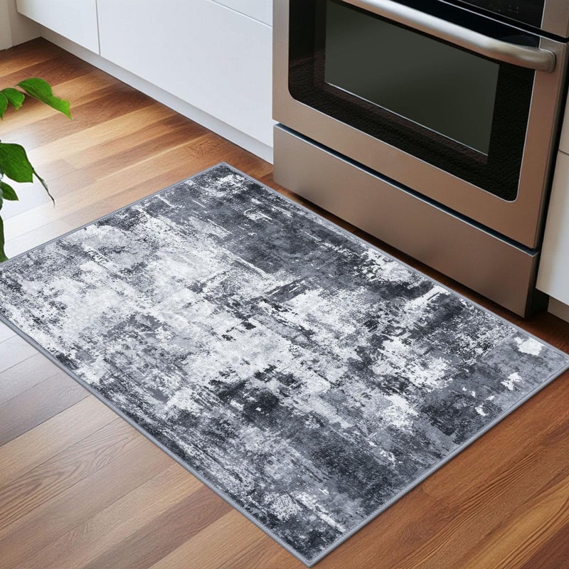 KOZYFLY 2x3 Rug Non-Slip Small Area Rug Abstract Machine Washable Indoor Front Door Mat Modern Rug for Entryway, Throw Rug with Low Pile Small Carpet for Bedroom, Living Room, Bathroom - Image 2