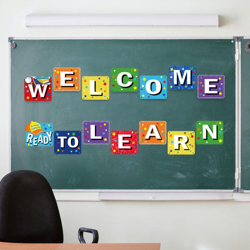 Blulu Back to School Banner Welcome Banner for First Day of School Welcome Ready to Learn Classroom Party Supplies Photo Props for Kindergarten Pre-school Primary High School Classroom Decorations - Image 5