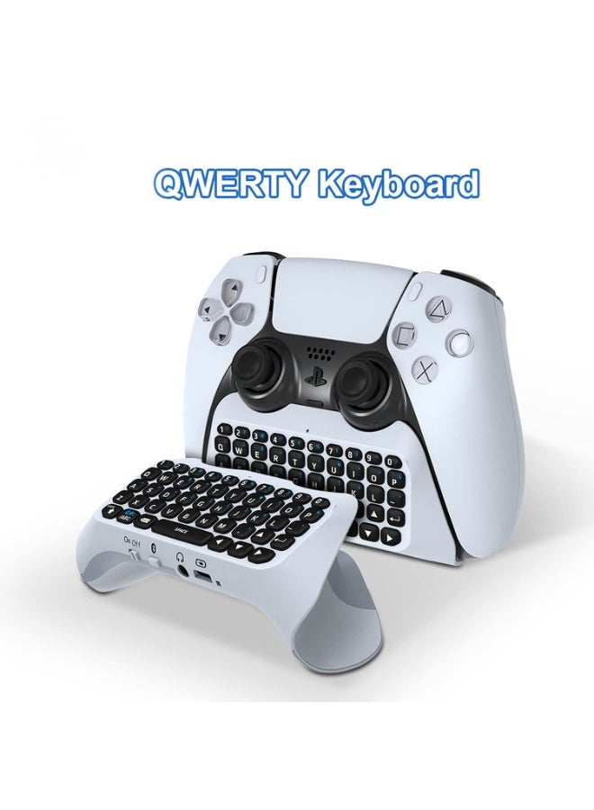 Wireless Keyboard for PS5 Controller, Bluetooth 3.0 Mini Portable Chatpad with Built-in Speaker & 3.5mm Audio Jack - Image 3