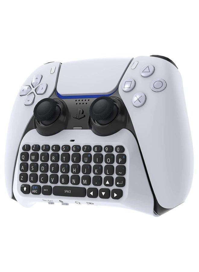 Wireless Keyboard for PS5 Controller, Bluetooth 3.0 Mini Portable Chatpad with Built-in Speaker & 3.5mm Audio Jack - Image 1