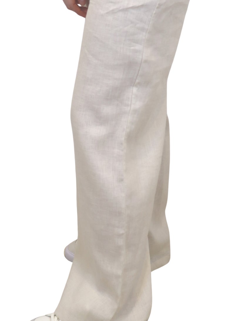 Natural Fashion Linen straight leg trousers  - Image 4