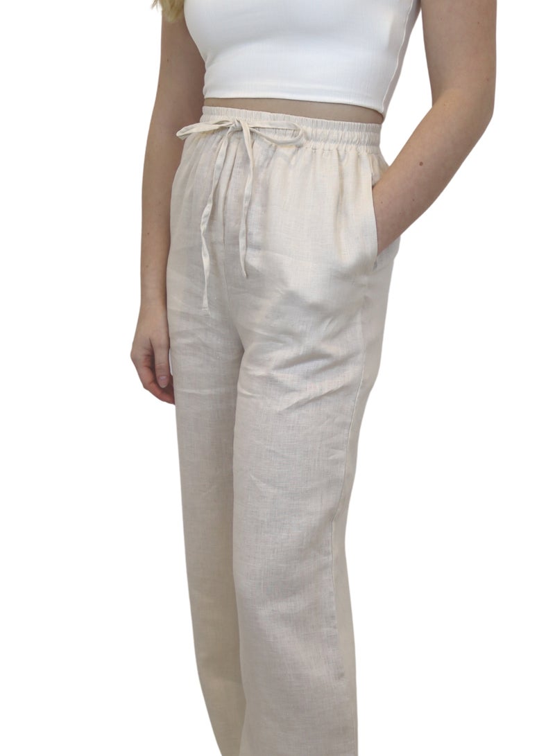 Natural Fashion Linen straight leg trousers  - Image 2
