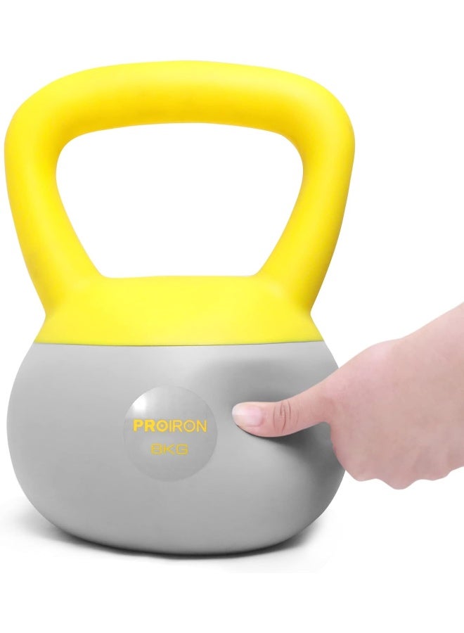 PROIRON Kettlebell PVC Soft Kettlebell Weights, Strength Training Kettlebells for Weightlifting, Conditioning, Strength & Core Training - 8KG - Image 1