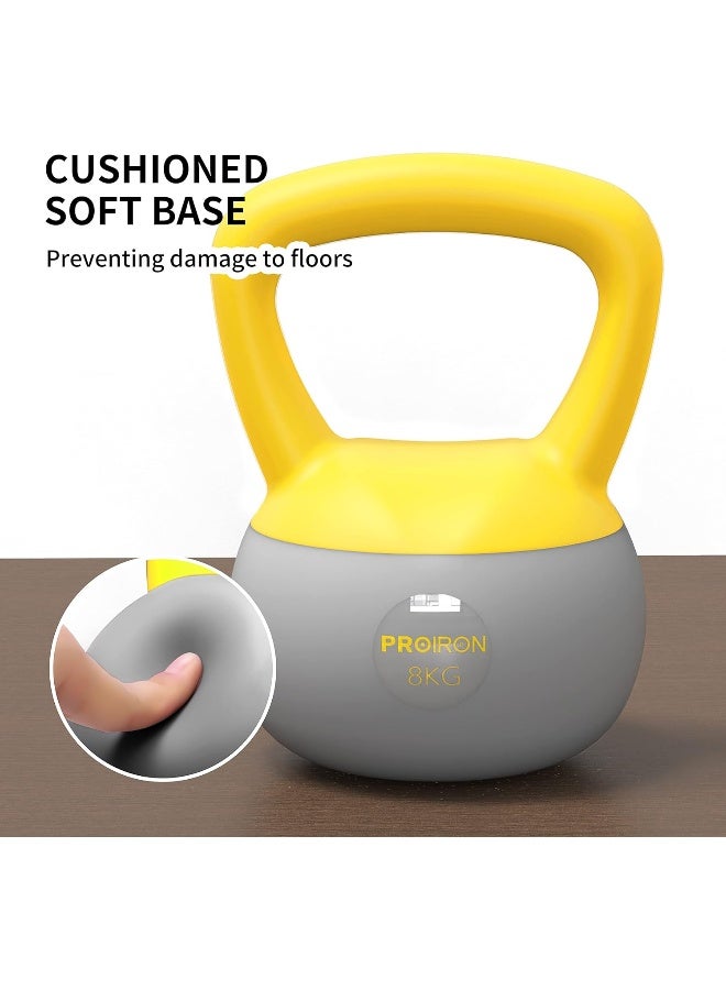 PROIRON Kettlebell PVC Soft Kettlebell Weights, Strength Training Kettlebells for Weightlifting, Conditioning, Strength & Core Training - 8KG - Image 2