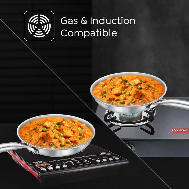Prestige 26cm/2.3L Tri-Ply Stainless Steel Splendid Fry Pan| Gas and Induction Compatible |Even Heat Distribution| Thick Gauge Tri-Ply Body| 15 Year Warranty - Image 5