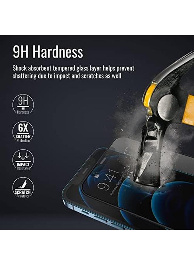 erorex Privacy Glass Screen Protector For Iphone 12 Clear Anti Spy 3D Tempered Glass Screen Guard With Built In Silicone Bumper Aegis I12 - Image 5