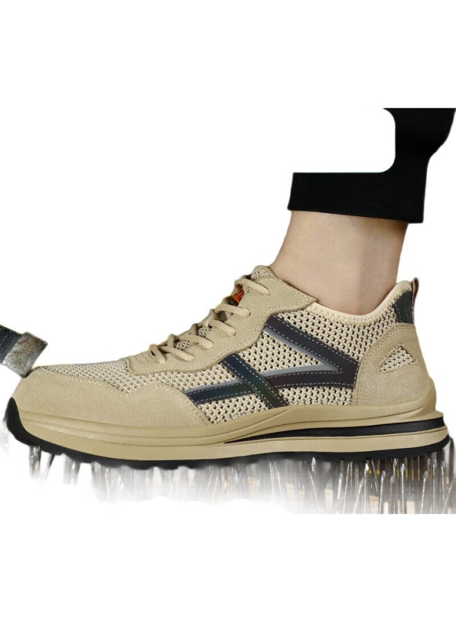 Fumer Safety Shoes For Men, Summer Breathable Odor-Resistant Steel Toe Cap Anti-Smashing Anti-Puncture Wear-Resistant Work Safety Shoes 1158Dt Size 44 - Image 3