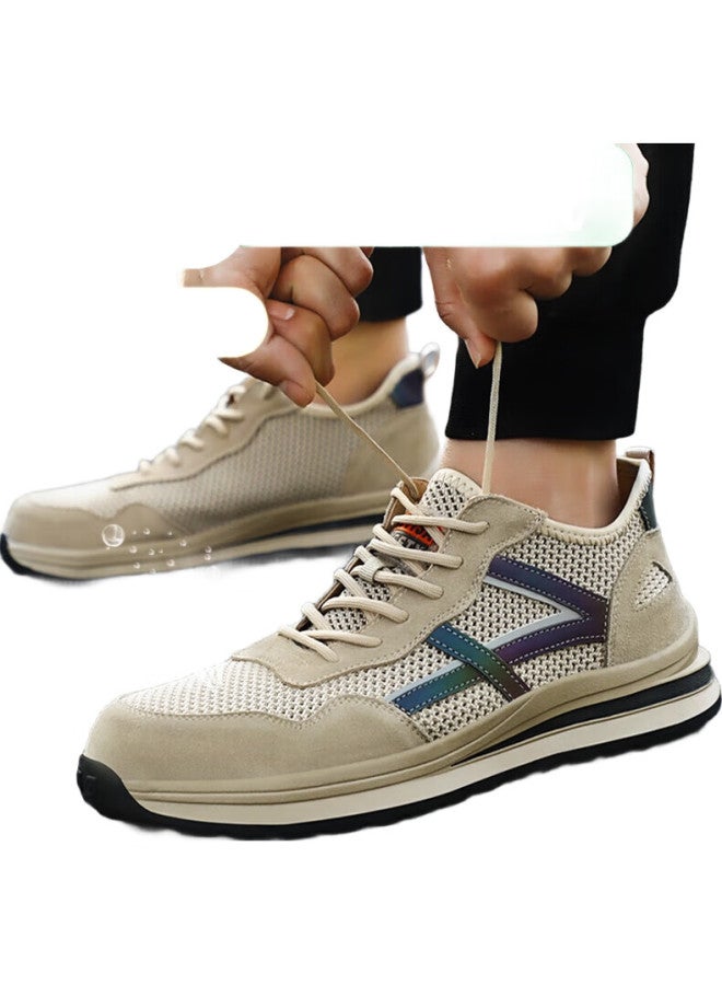 Fumer Safety Shoes For Men, Summer Breathable Odor-Resistant Steel Toe Cap Anti-Smashing Anti-Puncture Wear-Resistant Work Safety Shoes 1158Dt Size 44 - Image 1