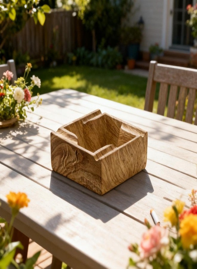 CUIYKAI Ashtray for Outside Patio, Large Fantasy wood Color Cement Ashtray, Size 5"X5"2.2" for Home, Coffee Bars, and Patios - Image 5