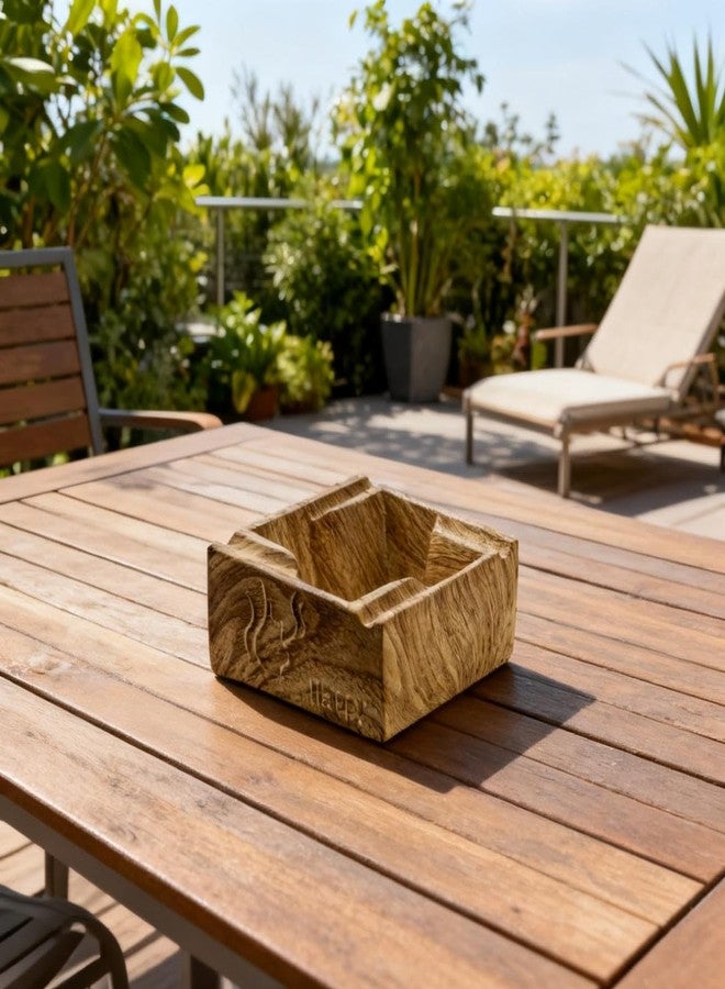 CUIYKAI Ashtray for Outside Patio, Large Fantasy wood Color Cement Ashtray, Size 5"X5"2.2" for Home, Coffee Bars, and Patios - Image 2