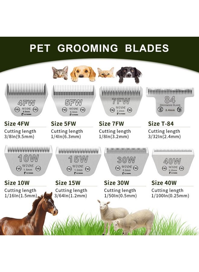 BESTBOMG Size 30W Wide Detachable Pet Dog Grooming Blades-Cutting Length 1/50"（0.5mm）,Compatible with Andis,Oster A5,Wahl km10 Clippers  - Image 2