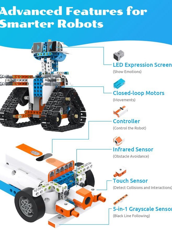 Whalesbot مجموعة الروبوت مint E7 Pro 12 في 1 للأطفال من 8 سنوات، برمجة سكراتش والتطبيق، روبوت كتلة ممتع، لعبة تحكم عن بعد (الإصدار الألماني) - Image 4