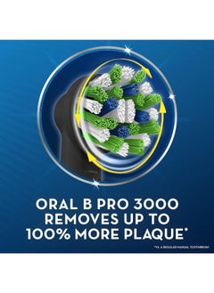 Oral-B فرشاة أسنان برو 3 3000 كهربائية قابلة للشحن، 3 أوضاع، مقبض واحد + حقيبة سفر، أسود  - Image 5