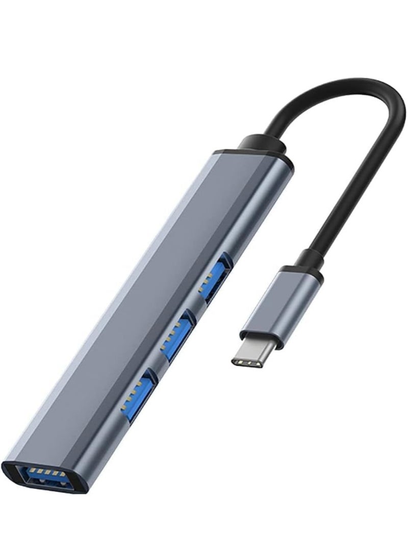 Original USB C Hub 4-in-1 Adapter – Type-C to 4 USB 3.0 Ports, High-Speed Data Transfer, Aluminum Alloy Multiport Extender, Plug & Play for MacBook, Chromebook, PC, and More  - Image 1