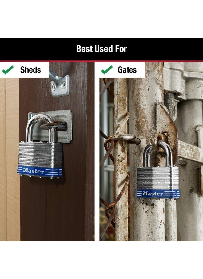 Master Lock Master Lock 5D Outdoor Padlock with Key, 1 Pack, Silver  - Image 5