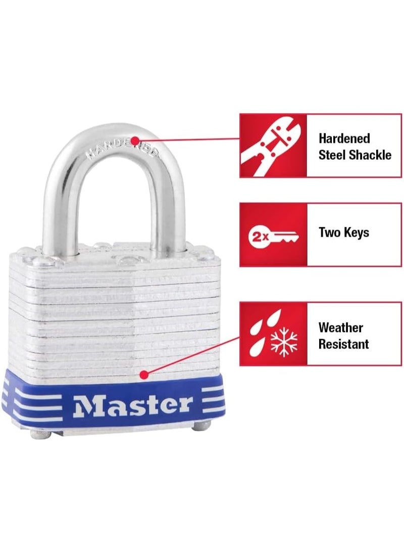Master Lock 5D Outdoor Padlock with Key, 1 Pack, Silver - Image 2