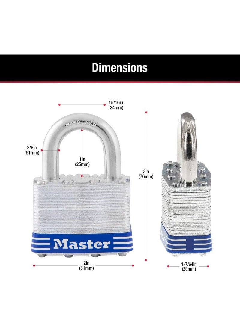 Master Lock 5D Outdoor Padlock with Key, 1 Pack, Silver - Image 3