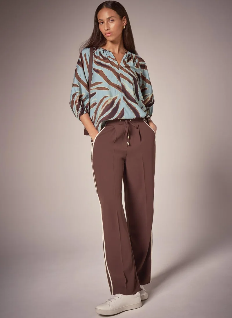 Matalan Et Vous Sage Zebra Popover Blouse