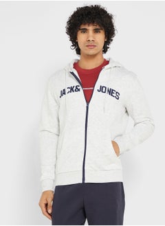 Logo Zip Through Hoodie