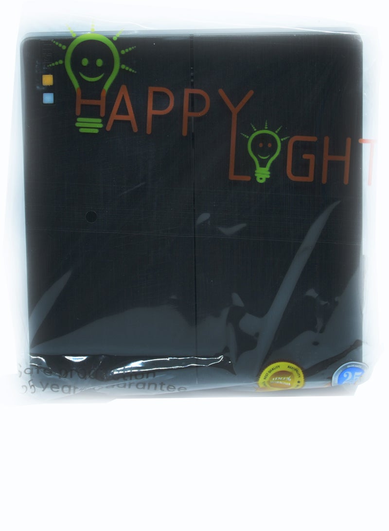 Happy Light Electric wall switch, Double button, tripartite line,Black, piano design - Image 2