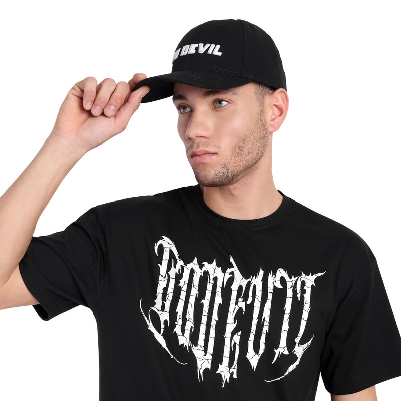 Go Devil Printed Premium Embroidered Black Cap For Men - Image 4