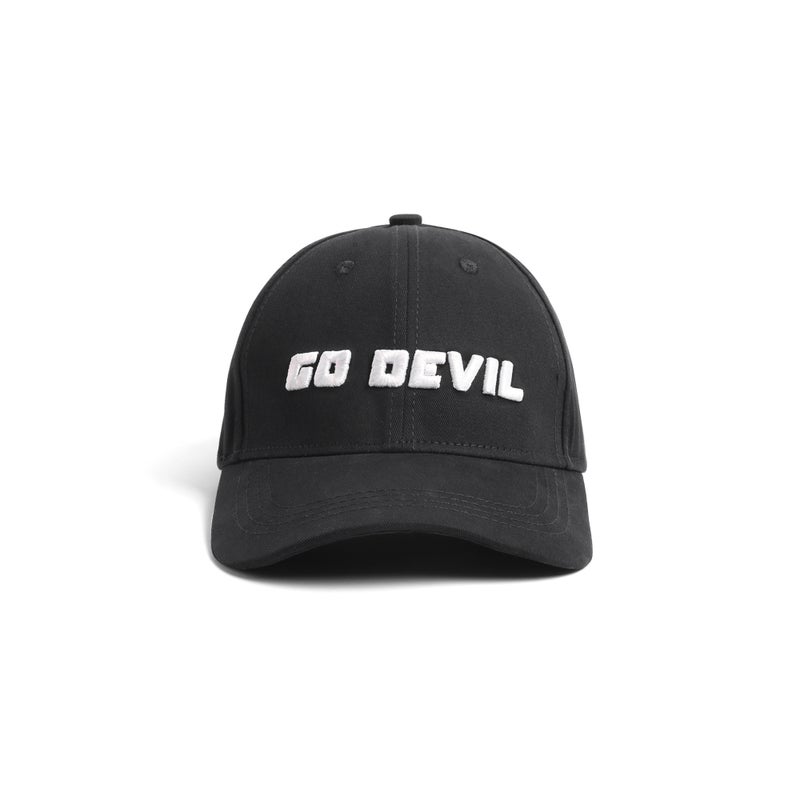 Go Devil Printed Premium Embroidered Black Cap For Men - Image 1