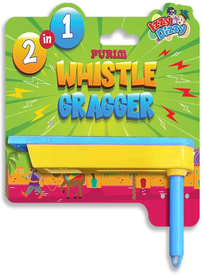 Izzy 'n' Dizzy Purim Gragger - Whistle Groggers for Purim - Purim Noise Maker Grogger - Plastic Purim Grogger Happy Purim Party Supplies - 2 in 1 Whistle and Grogger Purim - Image 4