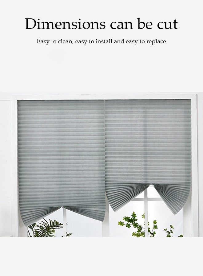 DUNISO 2 Pieces of Pleated Window Shades，Cordless Blackout Pleated Fabric Shade，Self Adhesive Heat Insulation Window Shades Curtains，Can Be Cleaned and Trimmed，Easy to Install，for Bedroom, Bathroom, Living Room，Balcony, Restaurant(120*150CM) - Image 5