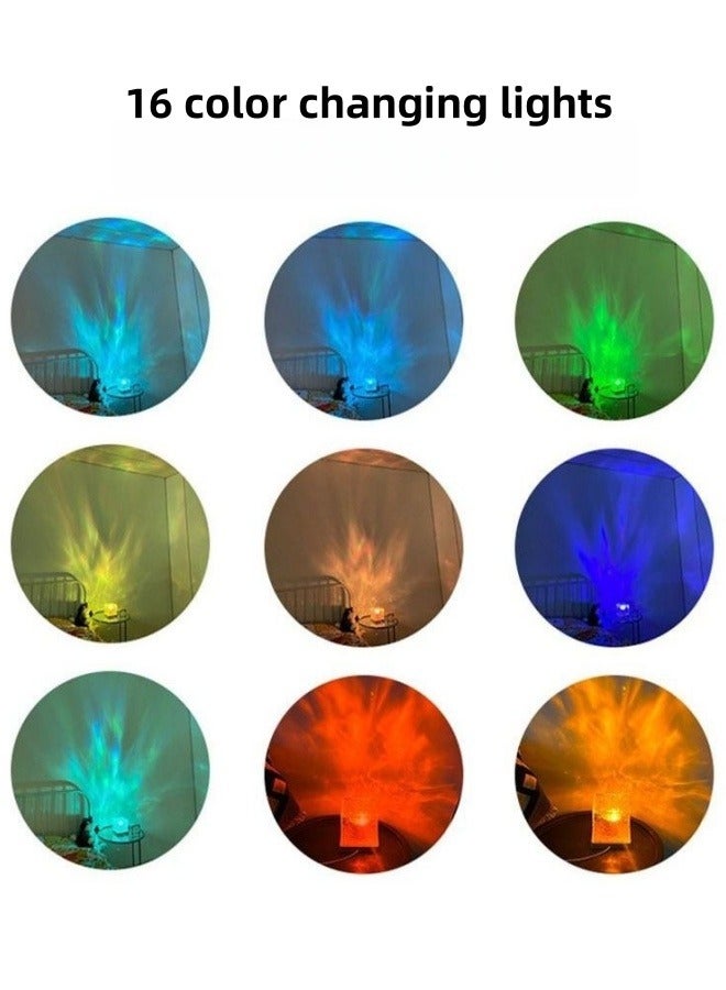 أفضل ذروة مصباح ليلي مموج مائي مكون من 16 لونًا، مصباح جو رومانسي بجانب السرير، هدية، مصباح إسقاط سماء مرصعة بالنجوم - Image 4