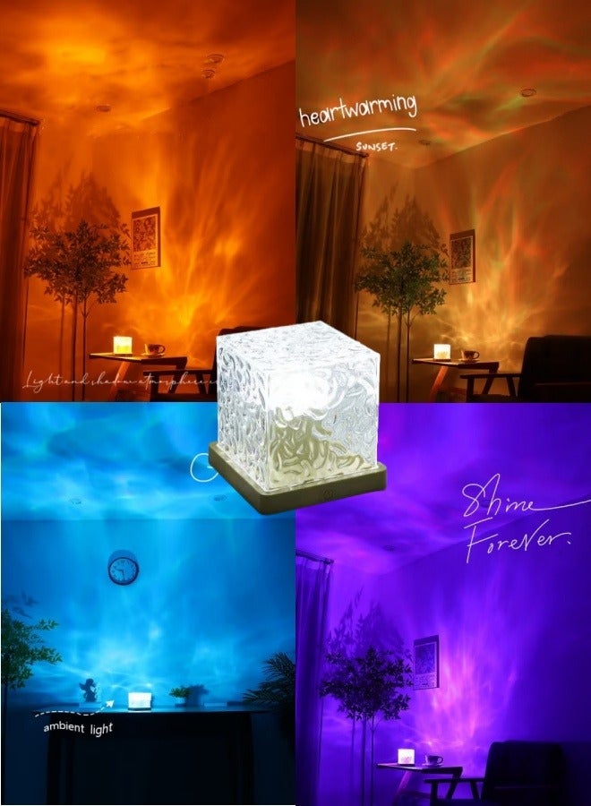 أفضل ذروة مصباح ليلي مموج مائي مكون من 16 لونًا، مصباح جو رومانسي بجانب السرير، هدية، مصباح إسقاط سماء مرصعة بالنجوم - Image 1