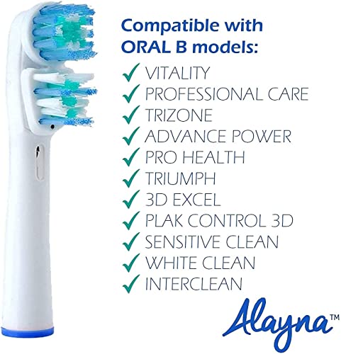 Alayna Replacement Brush Heads Compatible with OralB Braun- Best Double Clean, Pack of 8 Electric Toothbrush Replacement Heads- for Oral B Pro, 1000, 8000, 9000, Adults, Kids, Vitality, Dual Plus! - Image 4